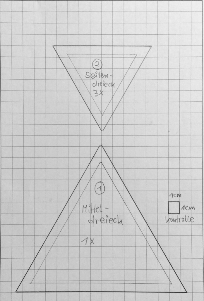 Schablone für die beiden Dreiecke