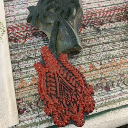 Blockprint Stempel rote Farbe